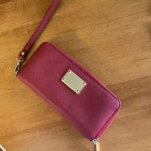 Red Michael Kors Wristlet with Zipper